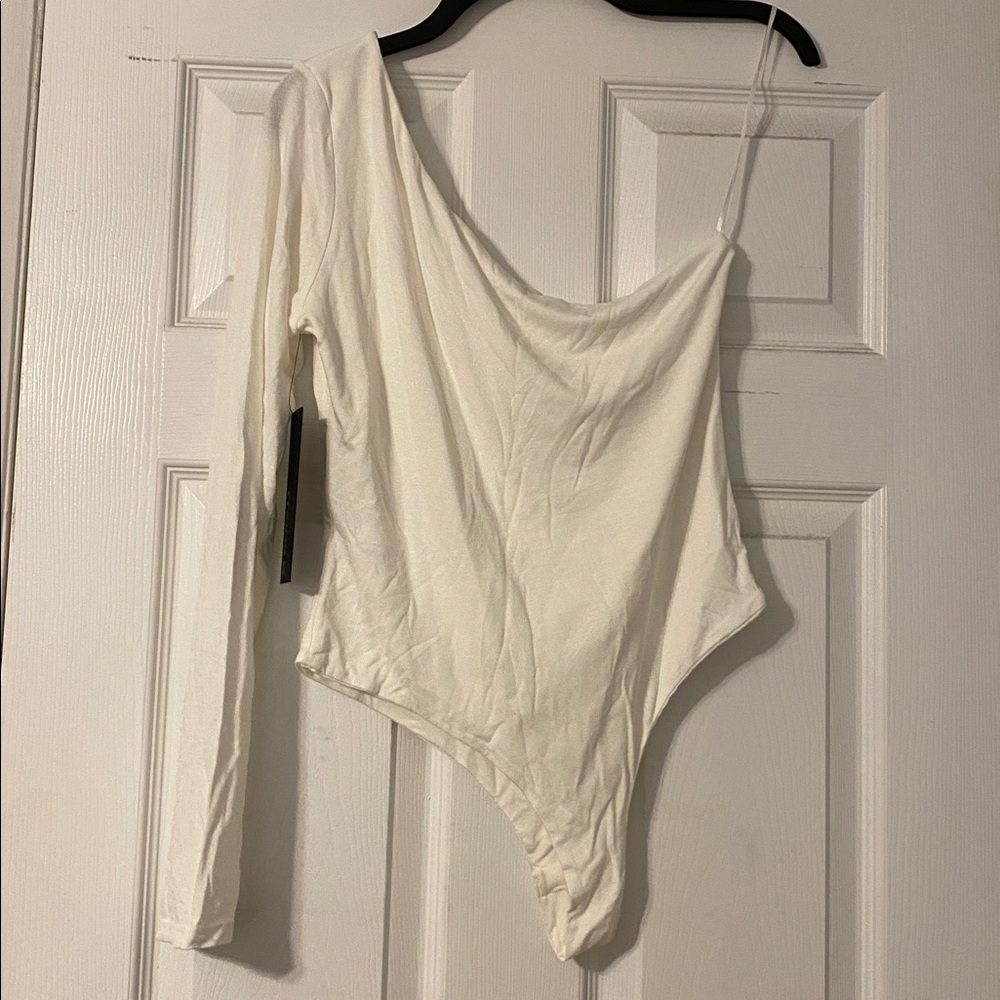 Mono B Cream Stretch Top